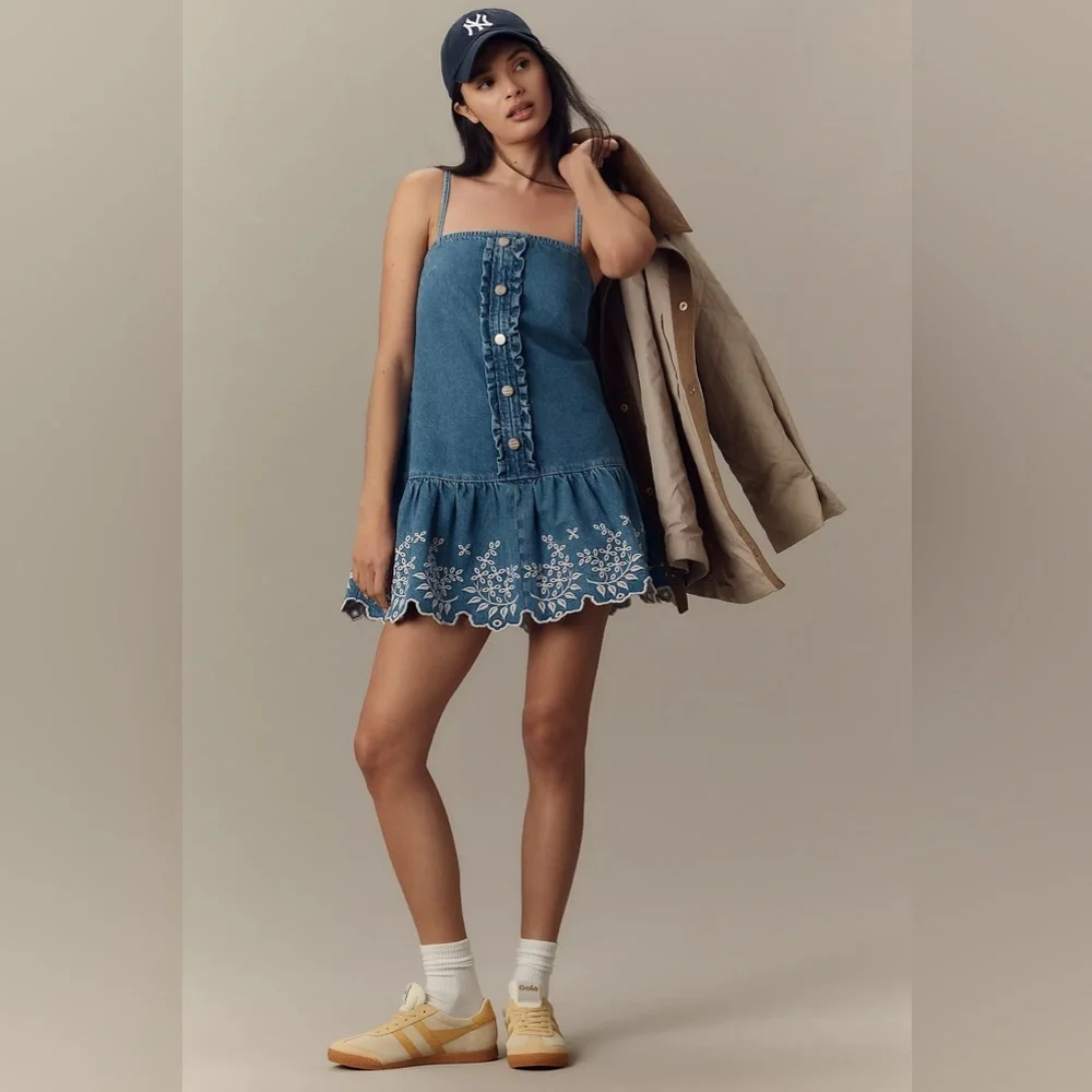 Anthropologie Damson Madder Lana Drop-Waist Mini Dress - Picture 2 of 4